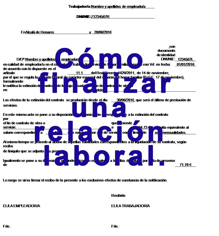 Cómo finalizar una relación laboral